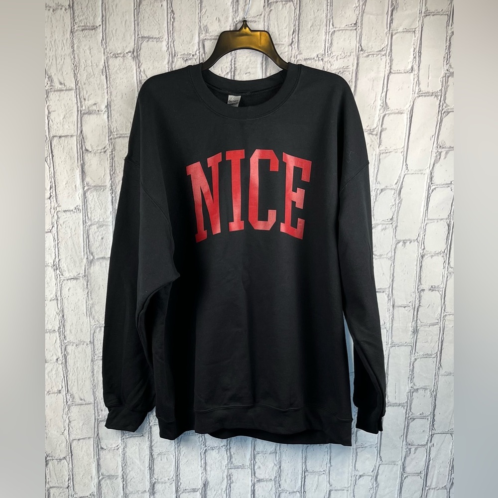 Macy’s Gildan :2XL Unisex Crewneck Sweatshirt Long Sleeve 50% Cotton Black NWOT